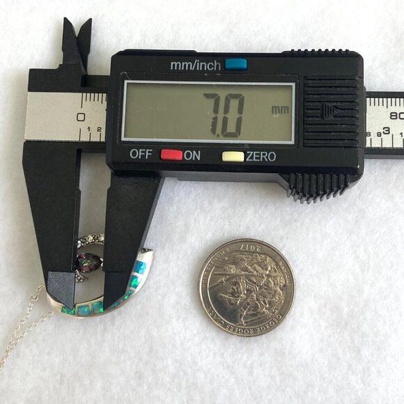 Sterling Silver 925 5☆ Mystic Quartz & Blue Gilson Opal Pendant Necklace 18" - Picture 14 of 16